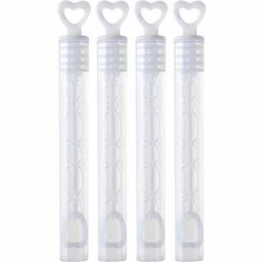 4x bruiloft bellenblaas buisje met hart 1 x 10 cm