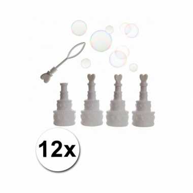 Bruiloft bruidstaart bellenblaas 12x