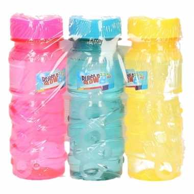 Gekleurde bellenblaas flesjes 9 stuks 115ml roze/blauw/geel