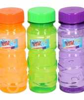 Gekleurde bellenblaas flesjes 9 stuks 115ml groen oranje paars